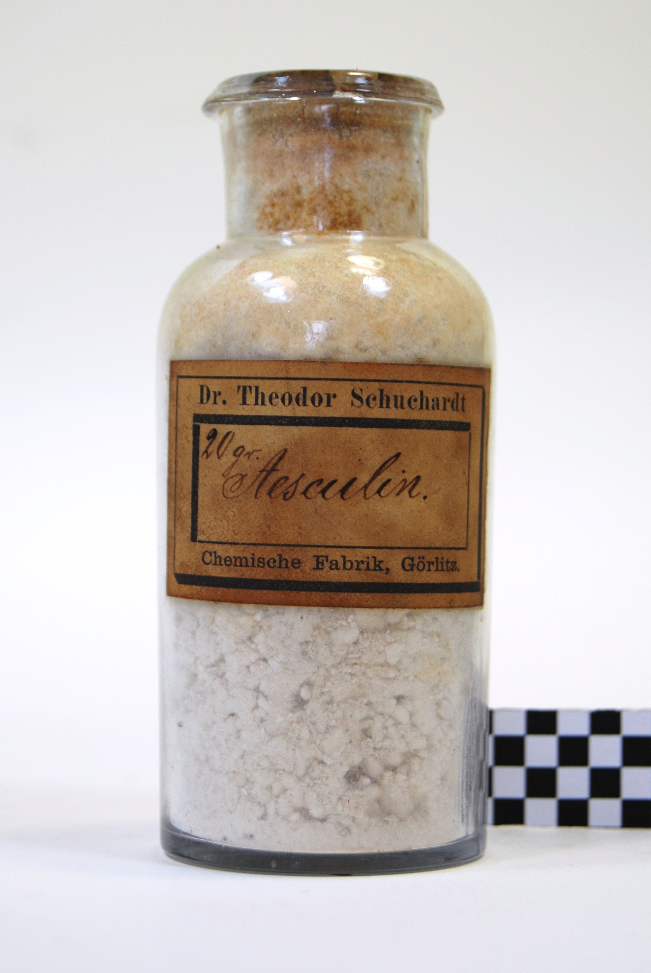 aesculin (prodotto chimico, di sintesi) di Ugo Schiff (laboratorio) - scuola chimica fiorentina (metà/ inizio XIX/ XX)