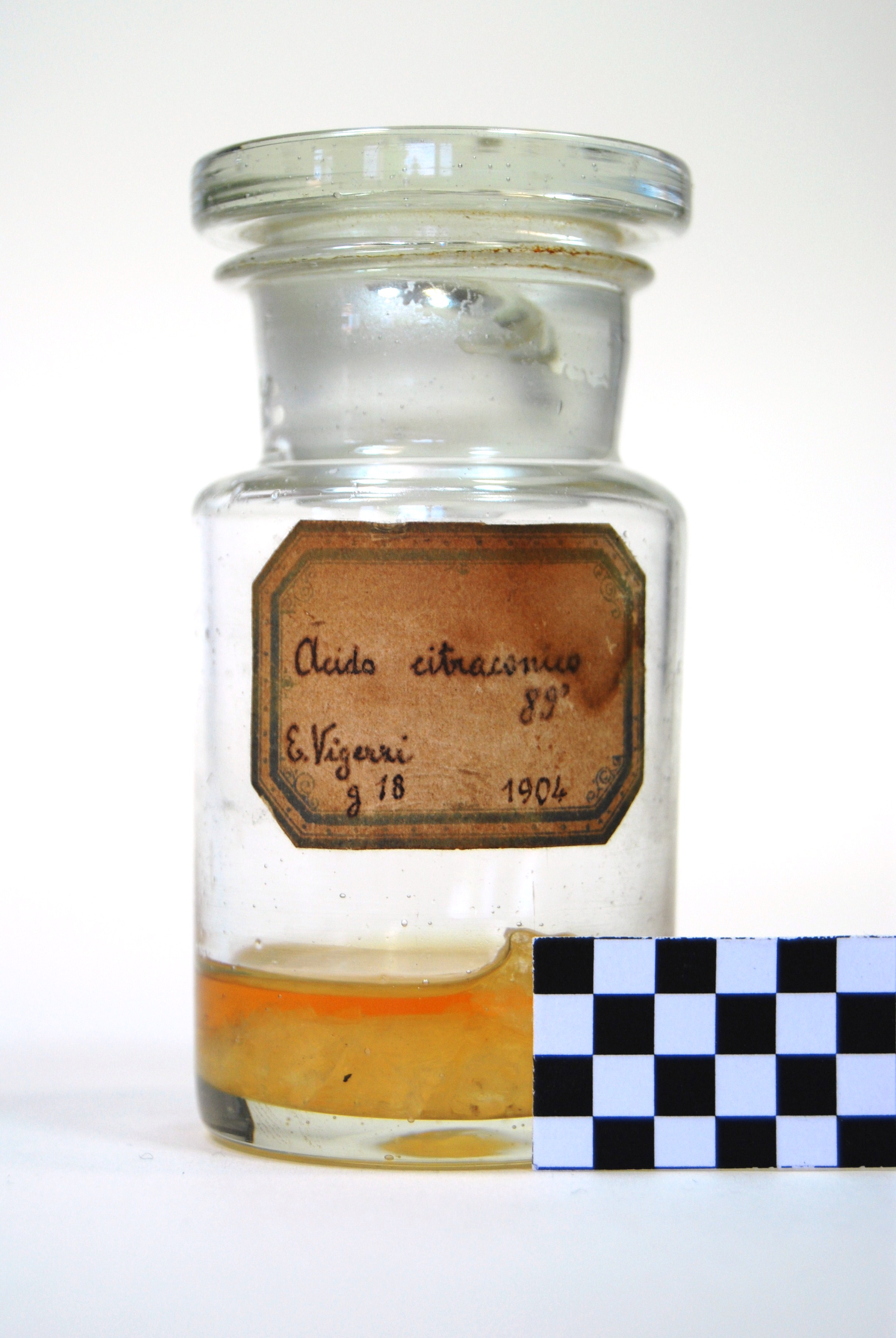 acido citraconico (prodotto chimico, di sintesi) di Ugo Schiff (laboratorio) - scuola chimica fiorentina (metà/ inizio XIX/ XX)