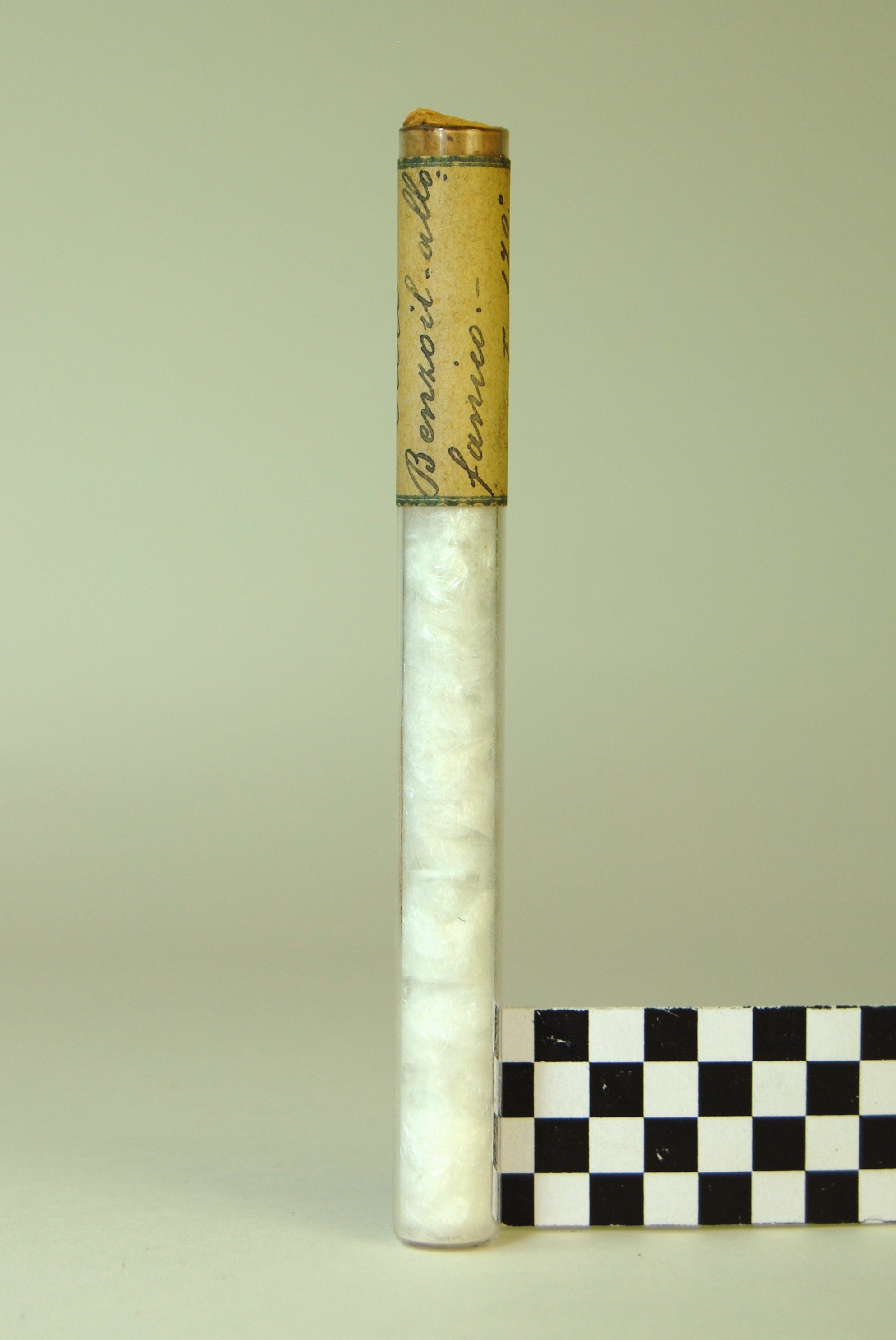 etere benzoil allofenico (prodotto chimico, di sintesi) di Ugo Schiff (laboratorio) - scuola chimica fiorentina (metà/ inizio XIX/ XX)