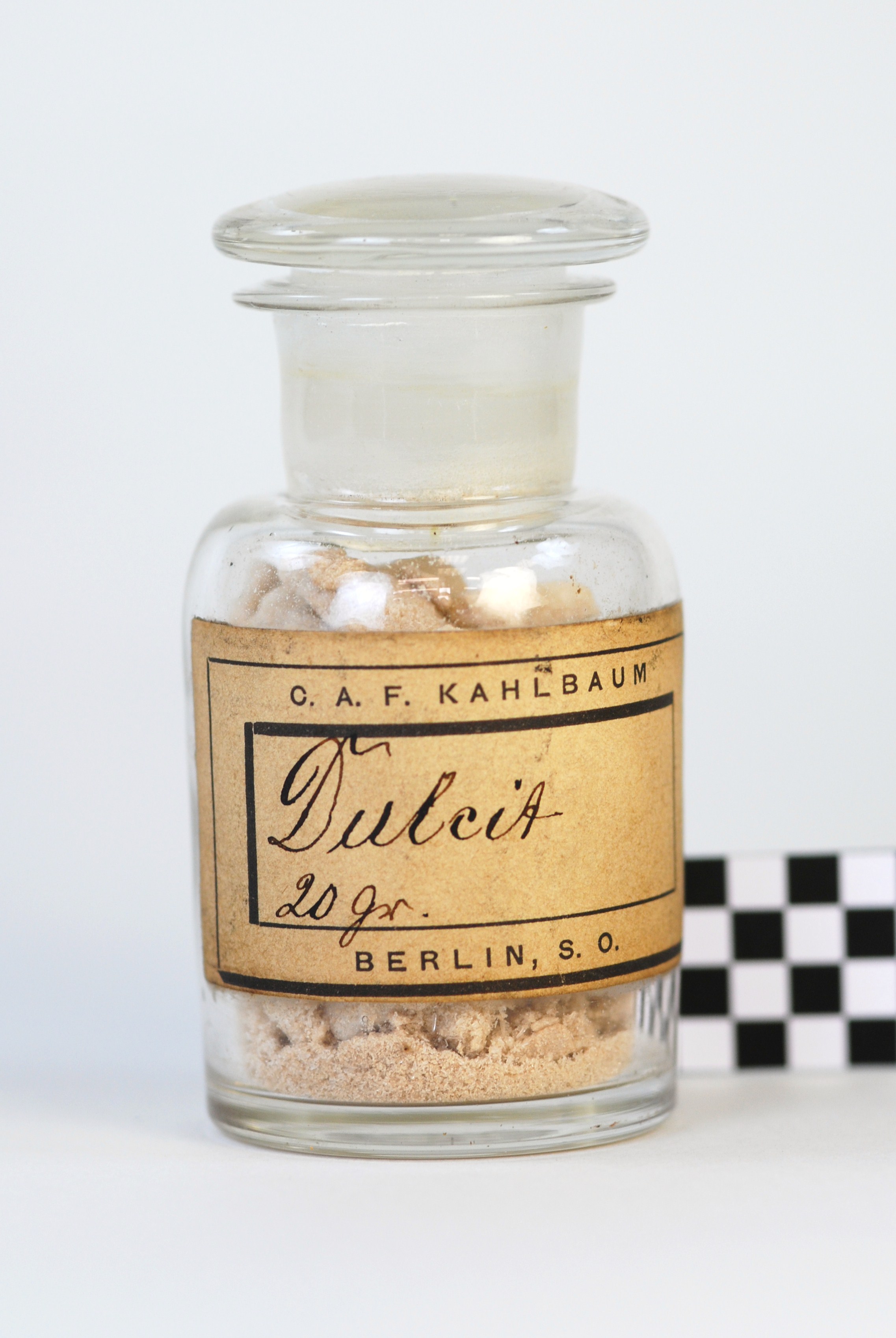 dulcit (prodotto chimico, di sintesi) di Ugo Schiff (laboratorio) - scuola chimica fiorentina (metà/ inizio XIX/ XX)