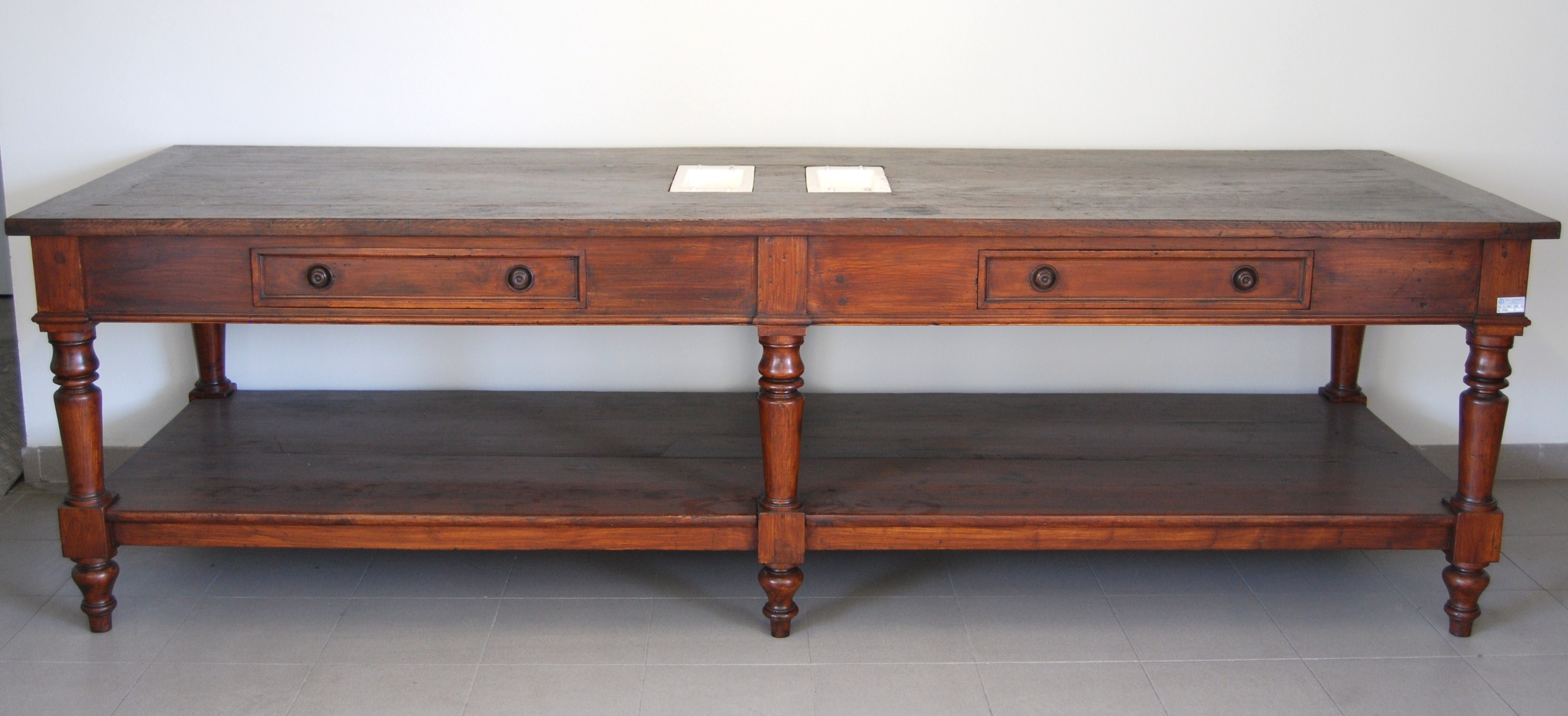 tavolo per esperienze di laboratorio, banco chimico - scuola chimica fiorentina (seconda metà XIX)