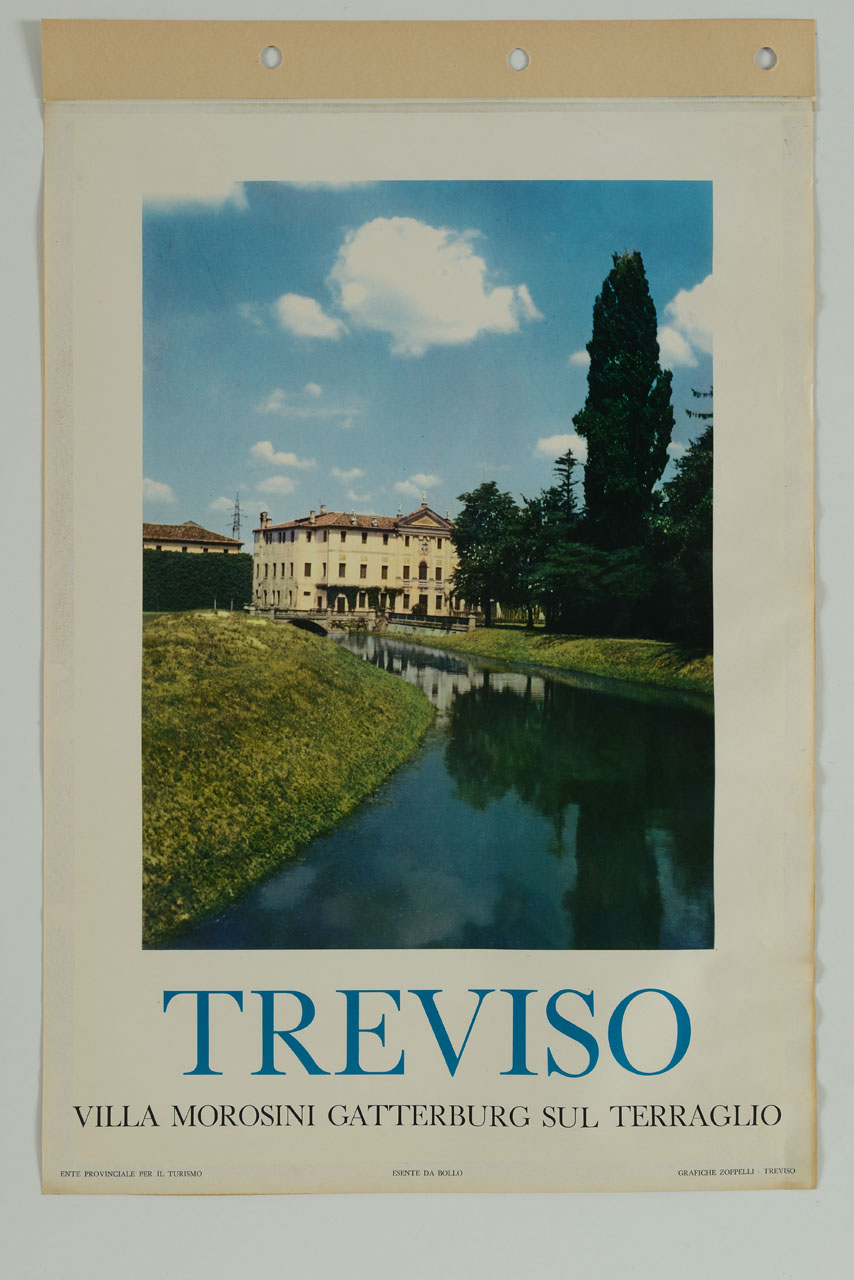 vista di Villa Morosini Gatterburg (manifesto) - ambito italiano (sec. XX)