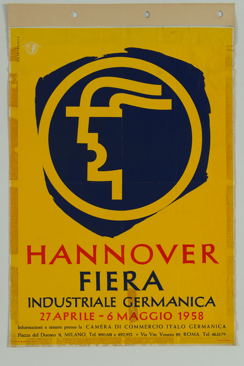 profilo stilizzato di un uomo all’interno di un cerchio (manifesto) di Oberländer - ambito tedesco (sec. XX)