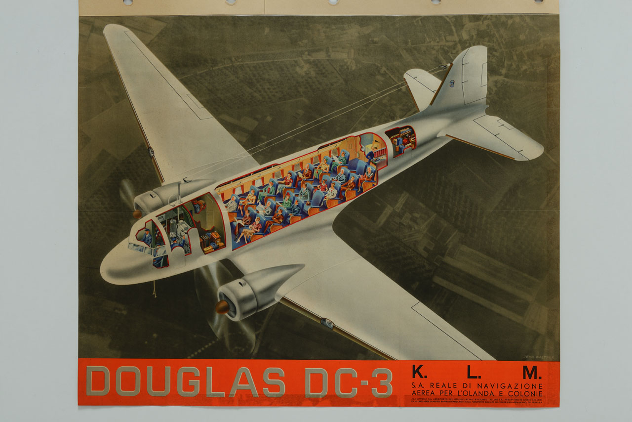 aereo in volo (manifesto) di Walther Jean - ambito olandese (XX)