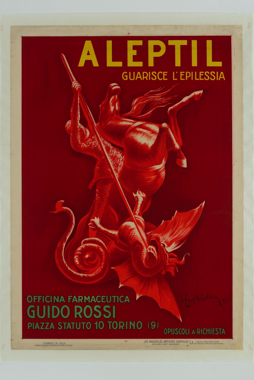 San Giorgio e il drago (manifesto) di Cappiello Leonetto (sec. XX)