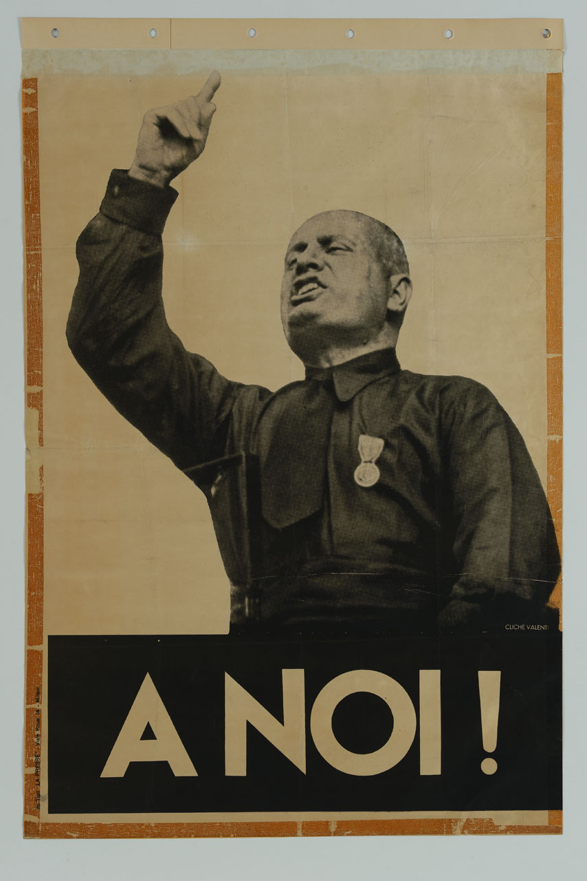 Benito Mussolini arringa la folla (manifesto) - ambito italiano (sec. XX)