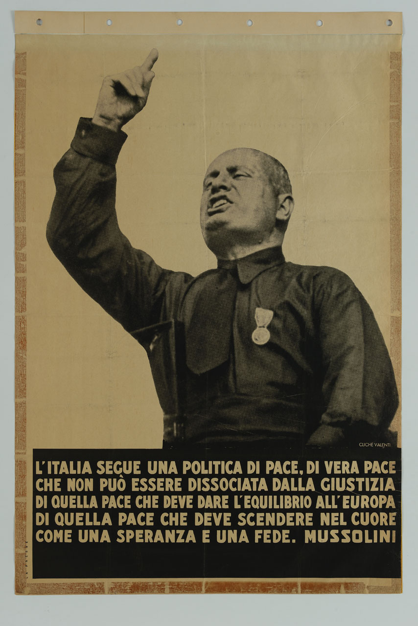 Benito Mussolini arringa la folla (manifesto) - ambito italiano (sec. XX)