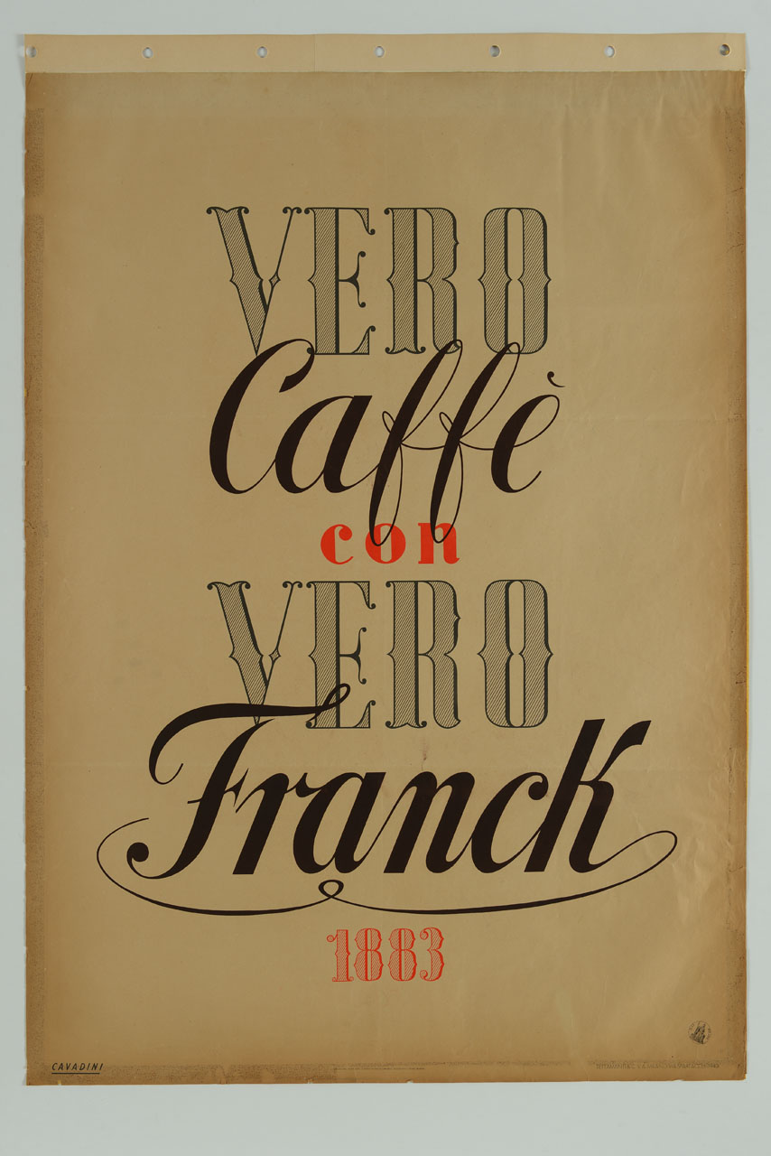 iscrizione in corsivo e stampatello (manifesto) di Cavadini Alfredo (sec. XX)