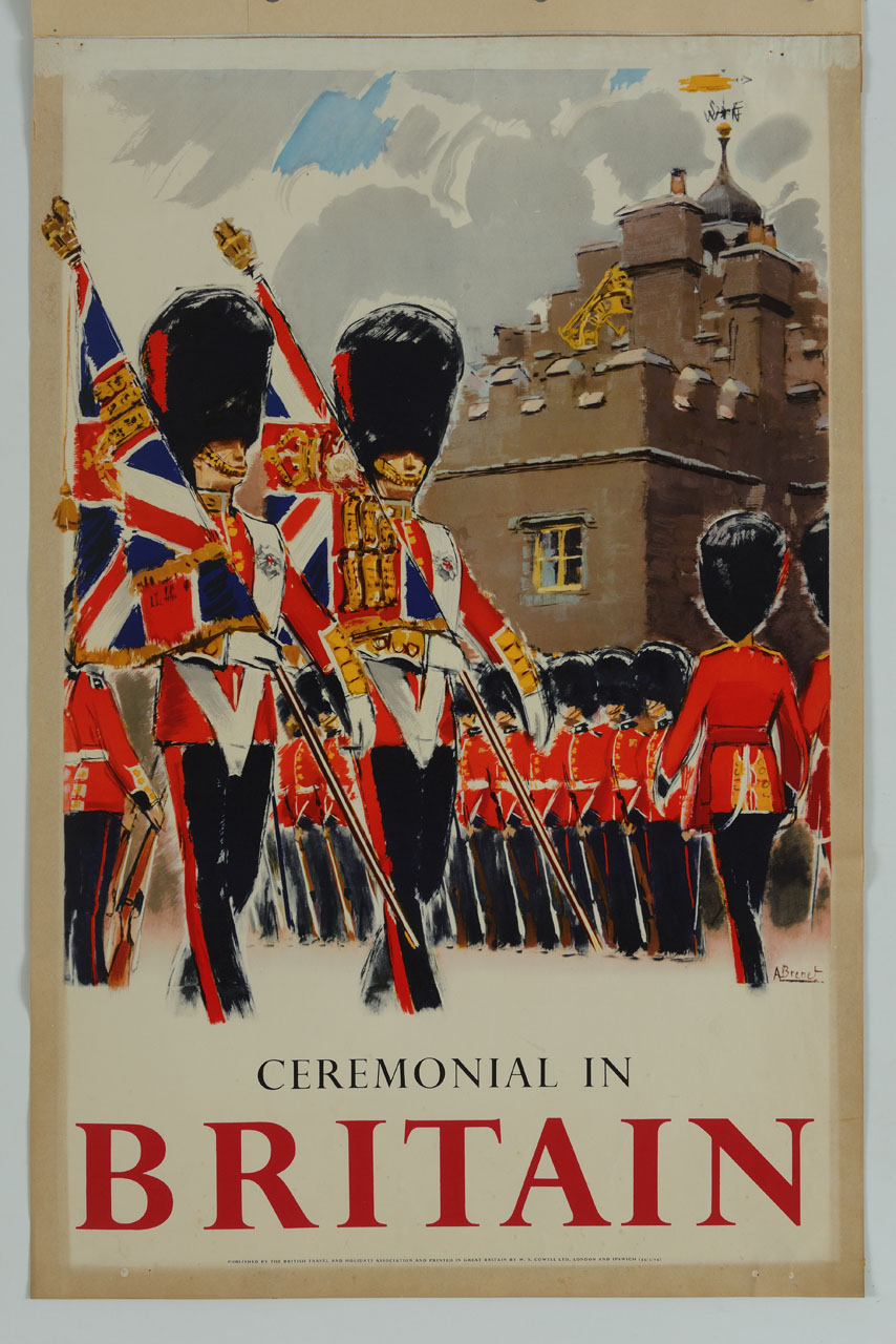 parata di guardie inglesi davanti alla Torre di Londra (manifesto) di Brenet Albert (sec. XX)
