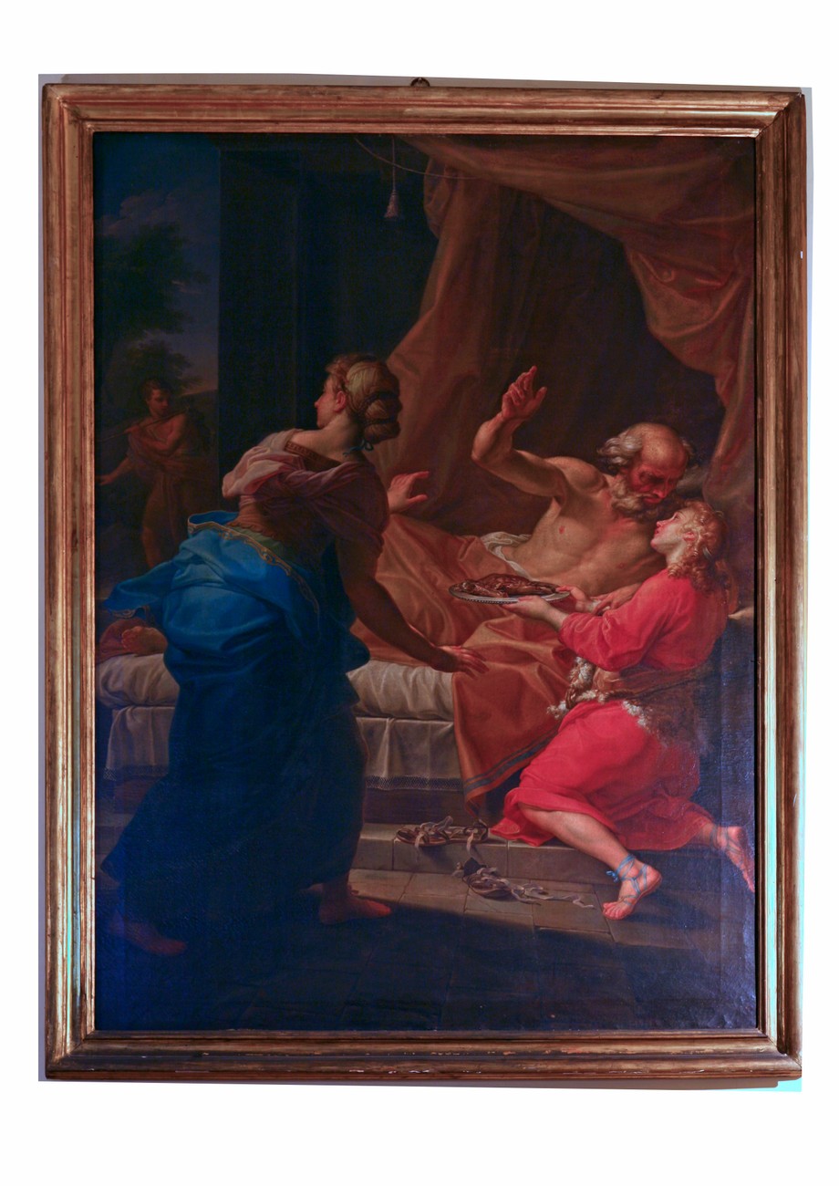 Isacco benedice Giacobbe, scena biblica/antico testamento (dipinto, serie) di Pompeo Batoni (cerchia) (seconda metà XVIII secolo)