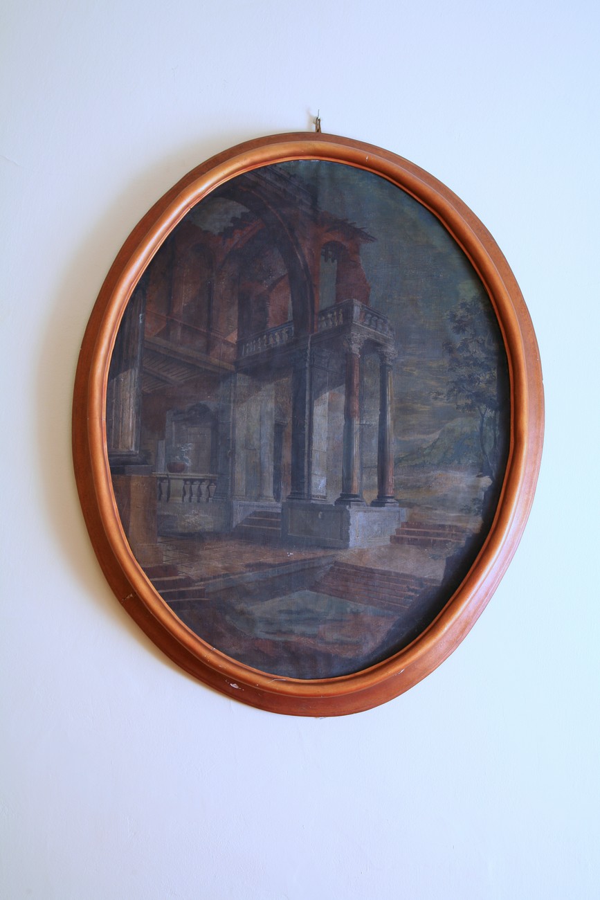 Paesaggio con rovine, paesaggio (dipinto) - ambito italiano (fine sec. XVIII)