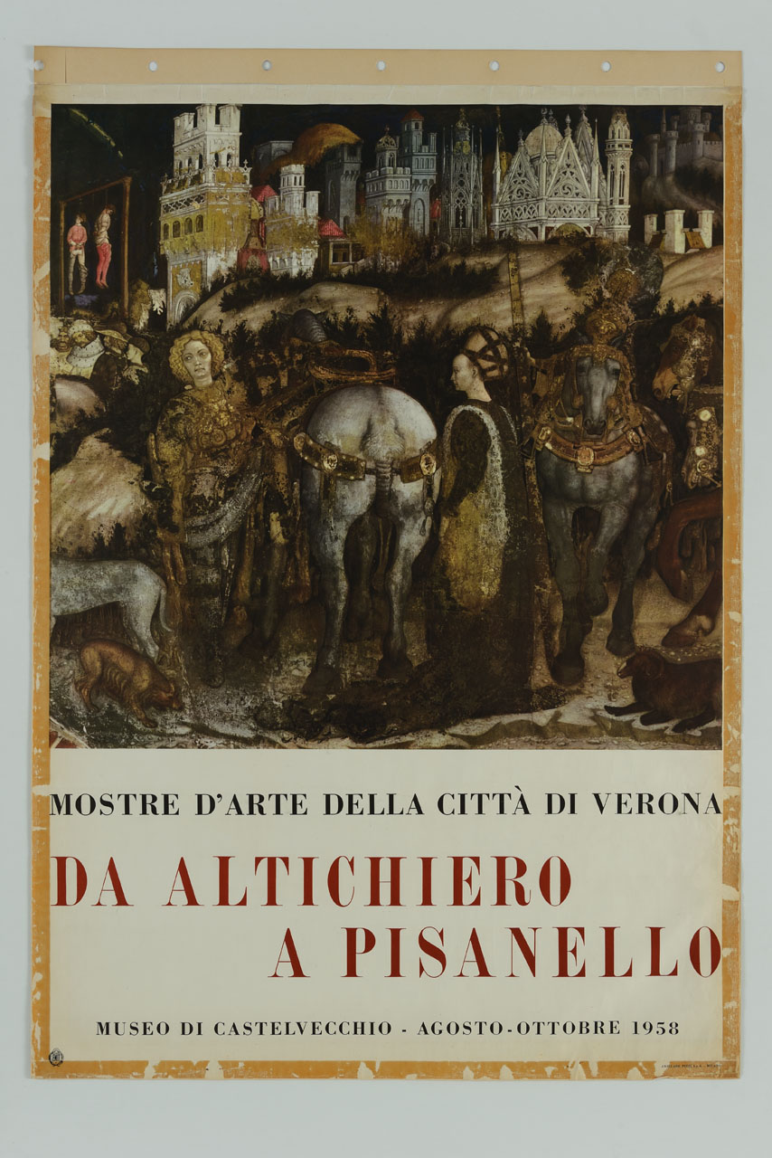 dipinto con San Giorgio e la principessa di Pisanello (manifesto) - ambito italiano (sec. XX)