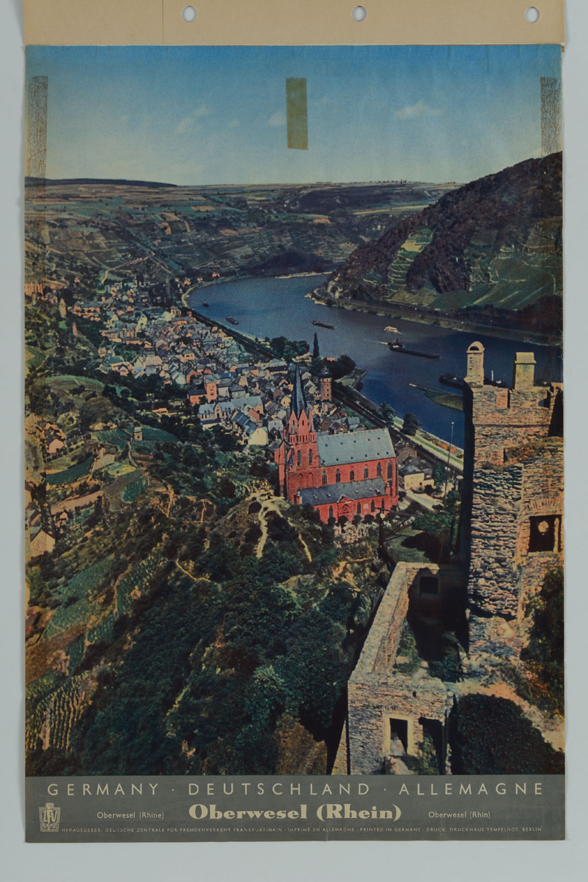veduta della città di Oberwesel (manifesto) - ambito tedesco (metà sec. XX)