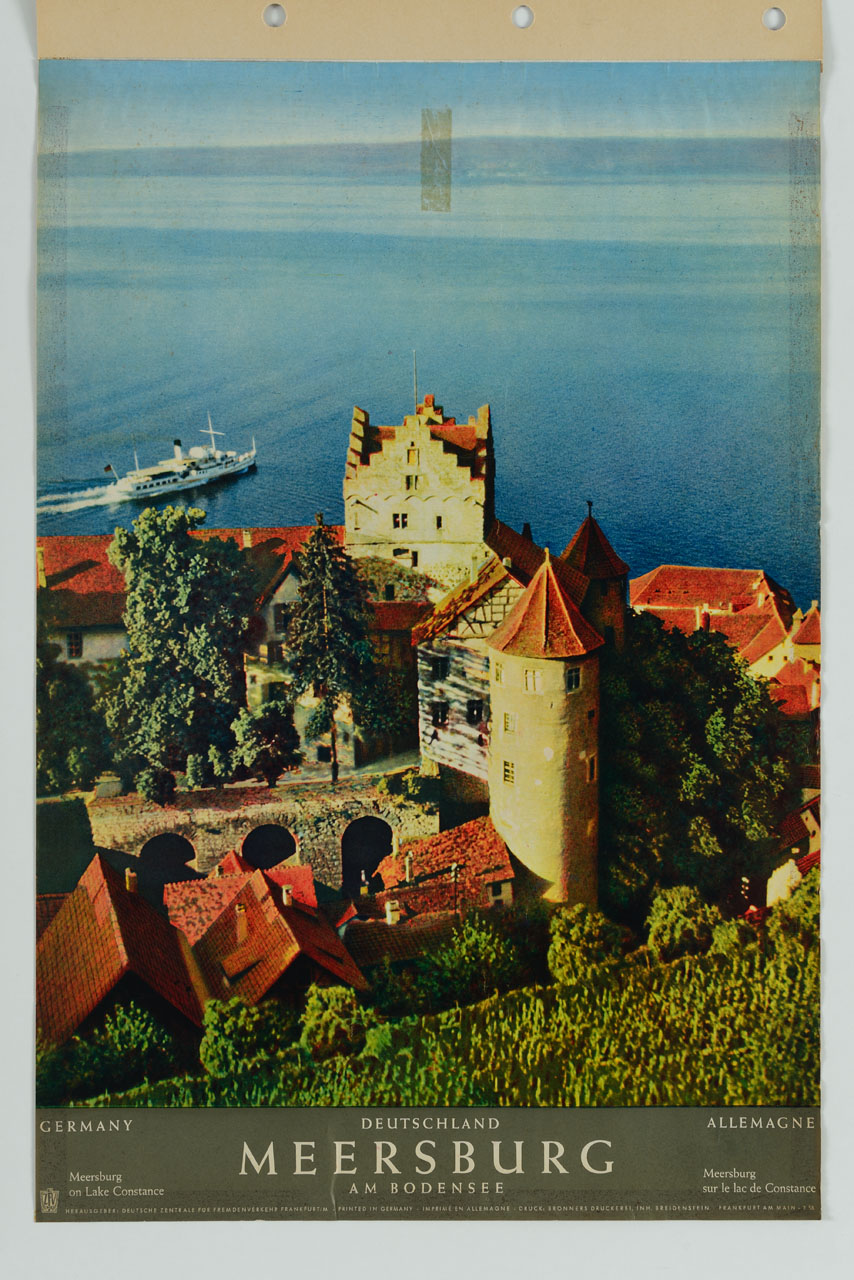 veduta della città di Meersburg (manifesto) - ambito tedesco (metà sec. XX)