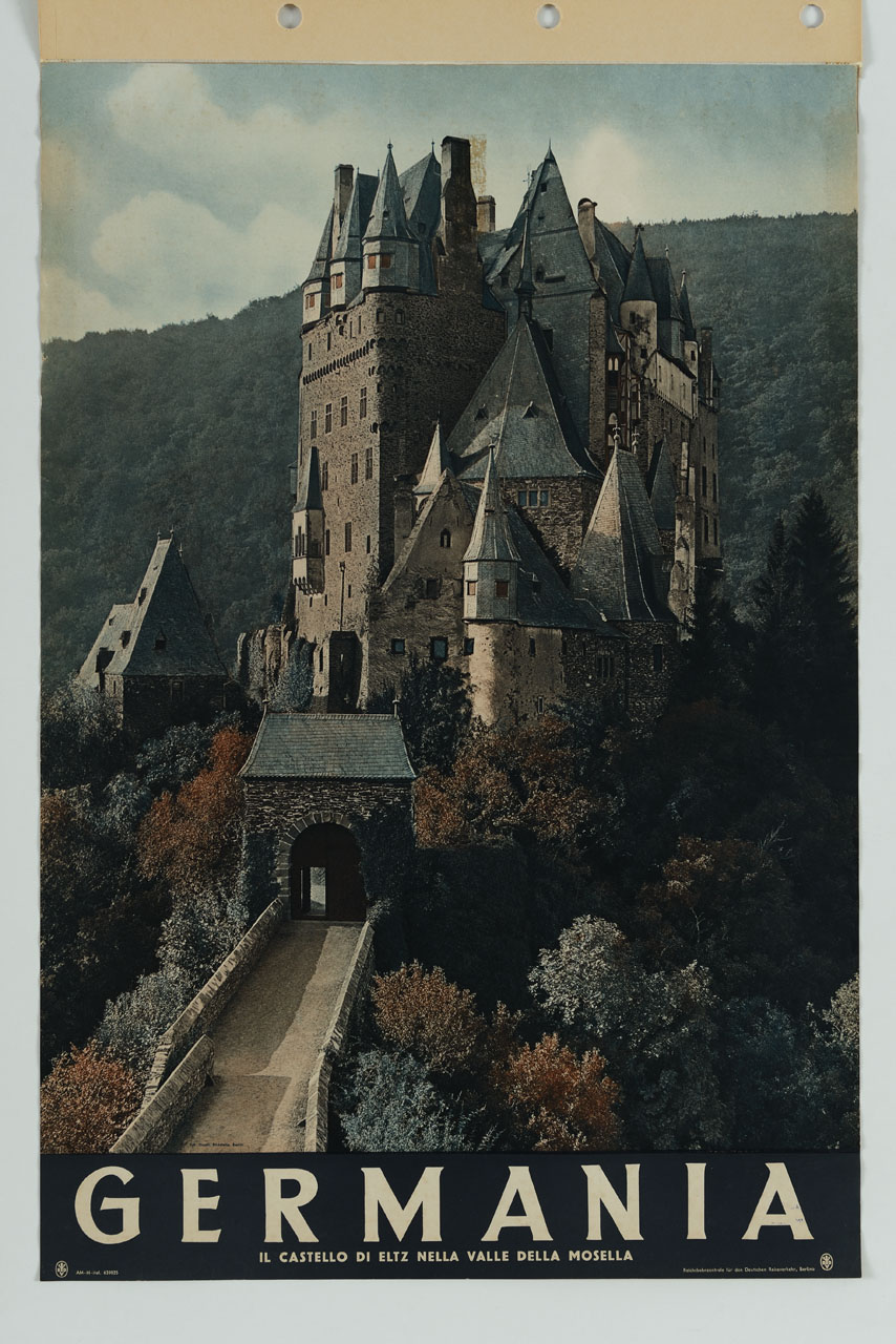 veduta del castello di Eltz (manifesto) - ambito tedesco (metà sec. XX)