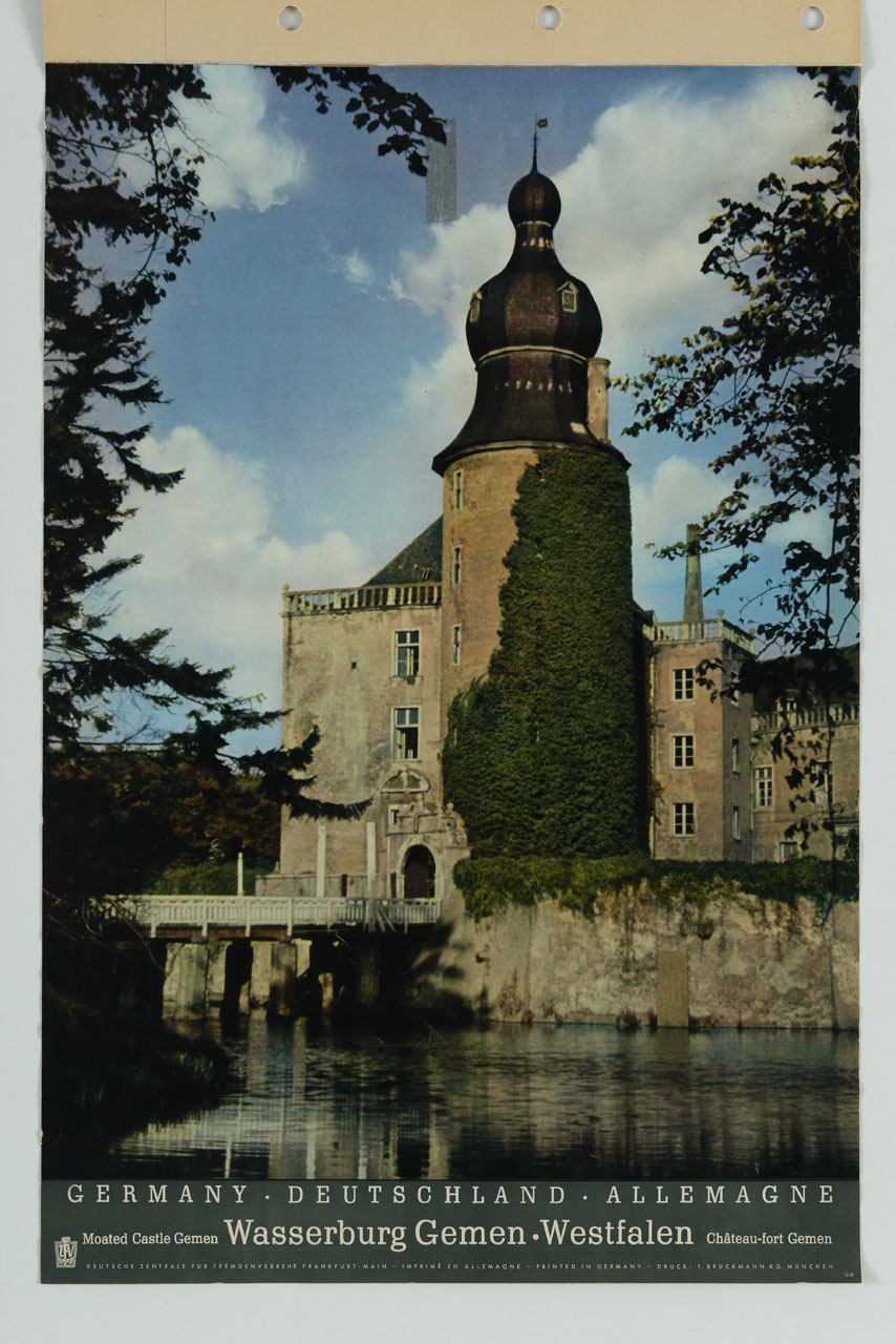 veduta della città di Wasserburg Gemen (manifesto) - ambito tedesco (metà sec. XX)