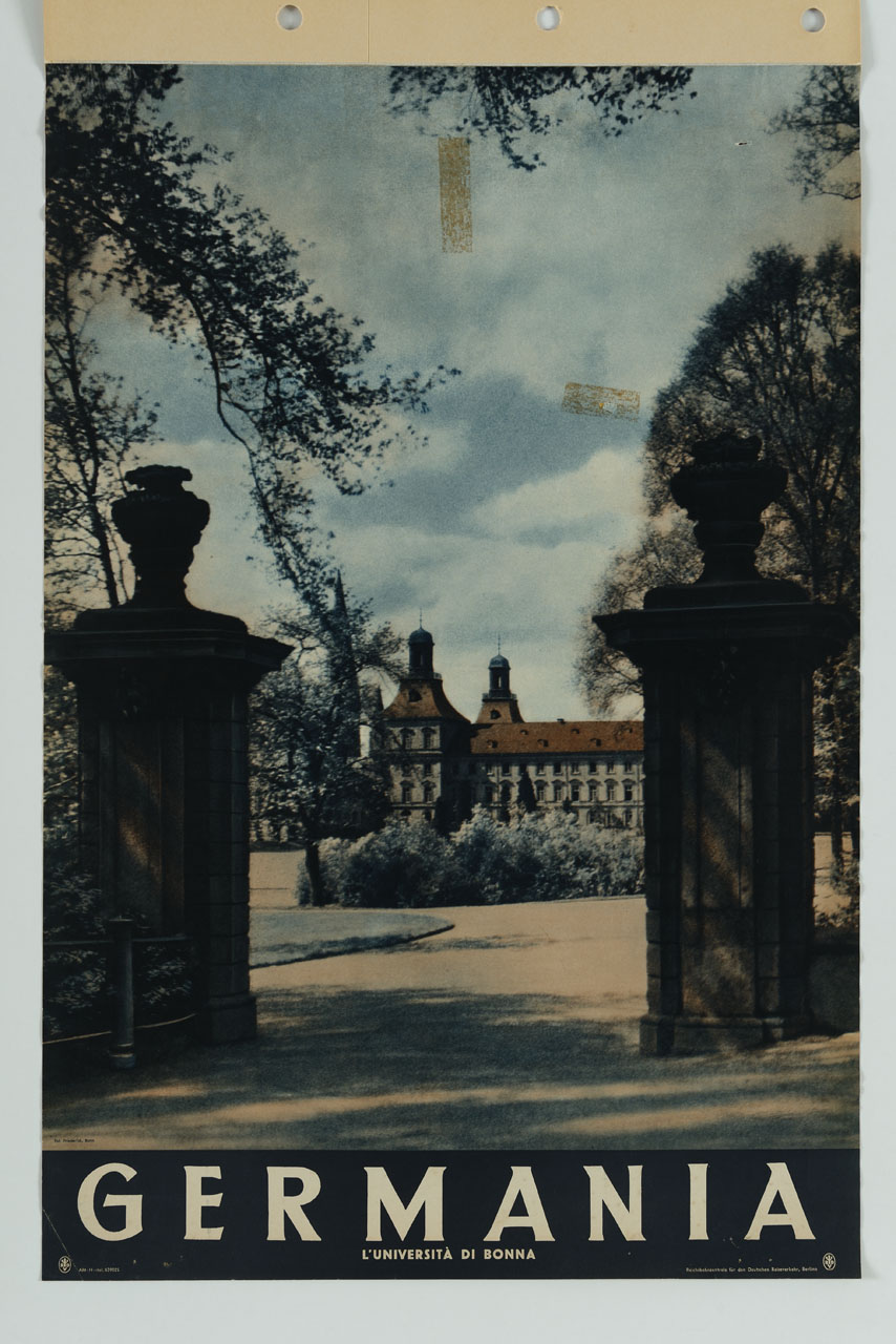 veduta dell'Università di Bonn (manifesto) di Friedrich - ambito tedesco (metà sec. XX)