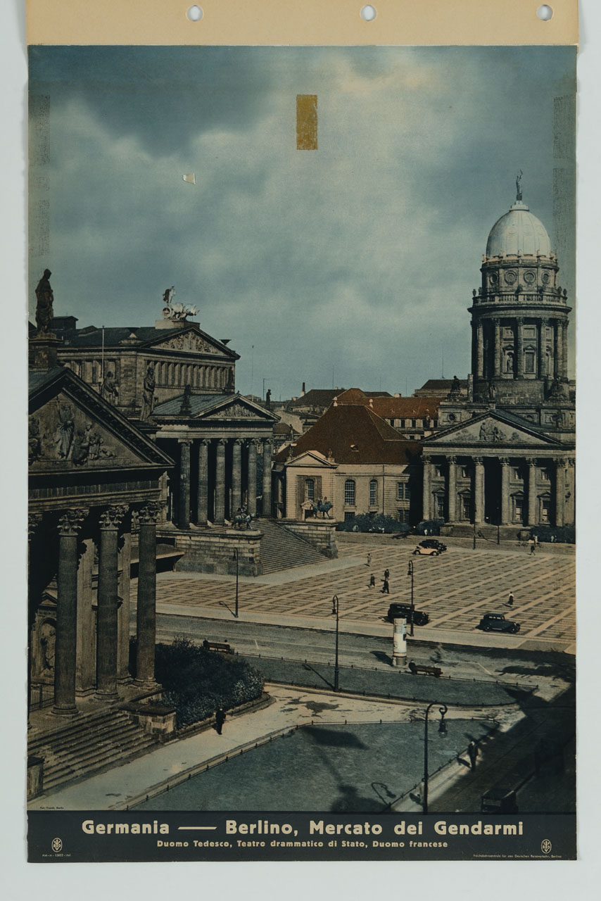 veduta del Gendarmenmarkt di Berlino (manifesto) di Frankl - ambito tedesco (metà sec. XX)