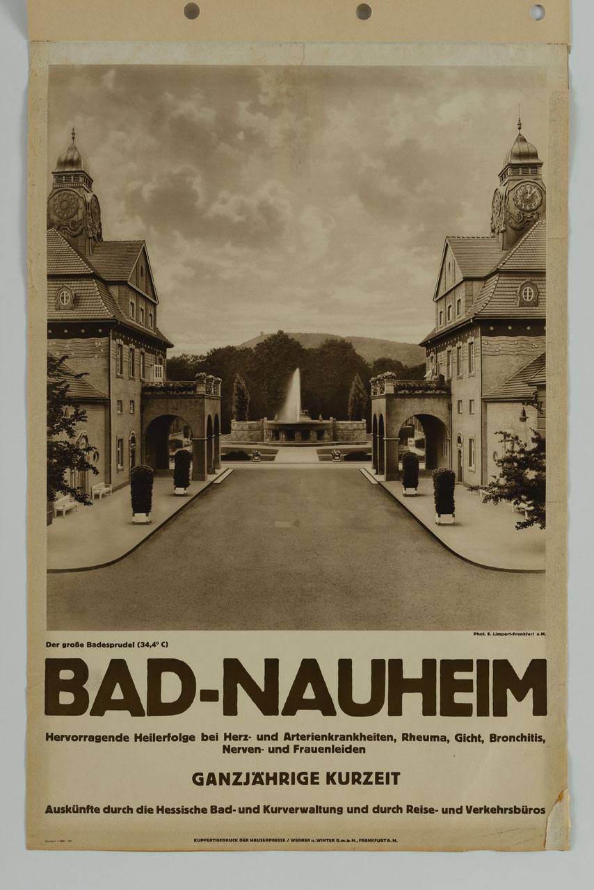 veduta dello Sprudelhof a Bad Nauheim (manifesto) di Limpert E - ambito tedesco (metà sec. XX)