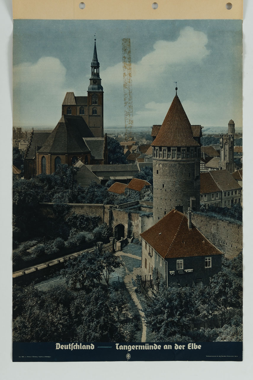 veduta di Tangermünde (manifesto) di Staatl. Bildstelle - ambito tedesco (metà sec. XX)