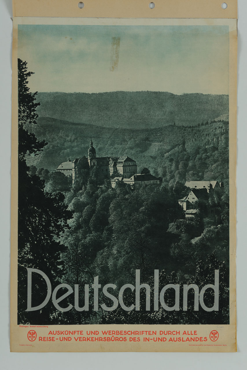 veduta del castello di Schwarzburg (manifesto) - ambito tedesco (metà sec. XX)