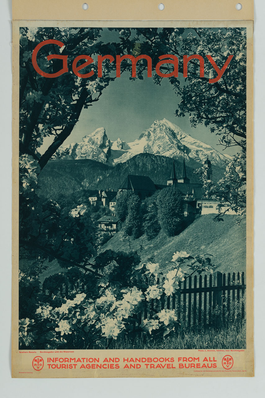 veduta di Berchtesgaden e del Watzmann (manifesto) di Ammon L (metà sec. XX)