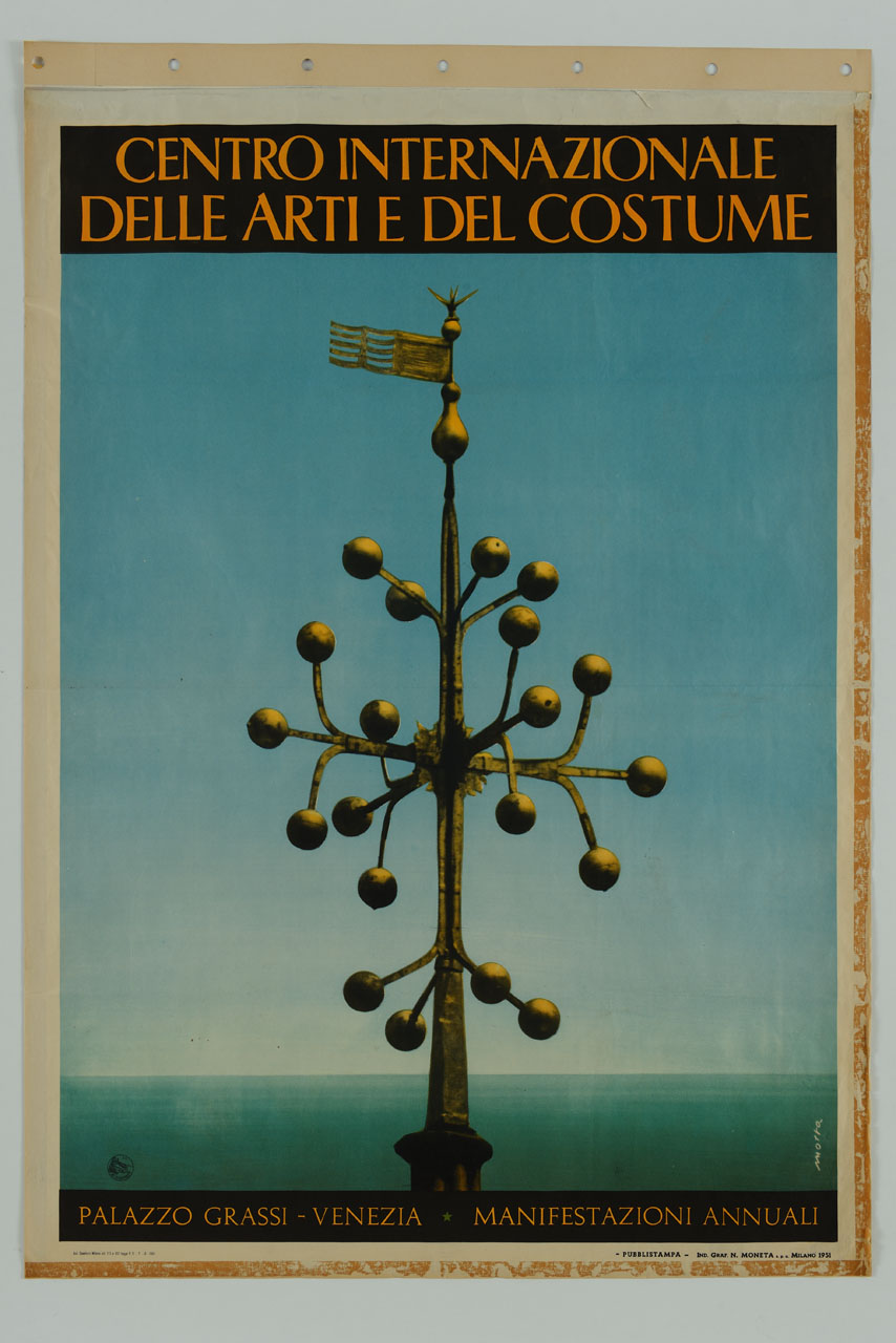 croce pomellata della cupola maggiore della basilica di San Marco a Venezia (manifesto) di Motta (sec. XX)