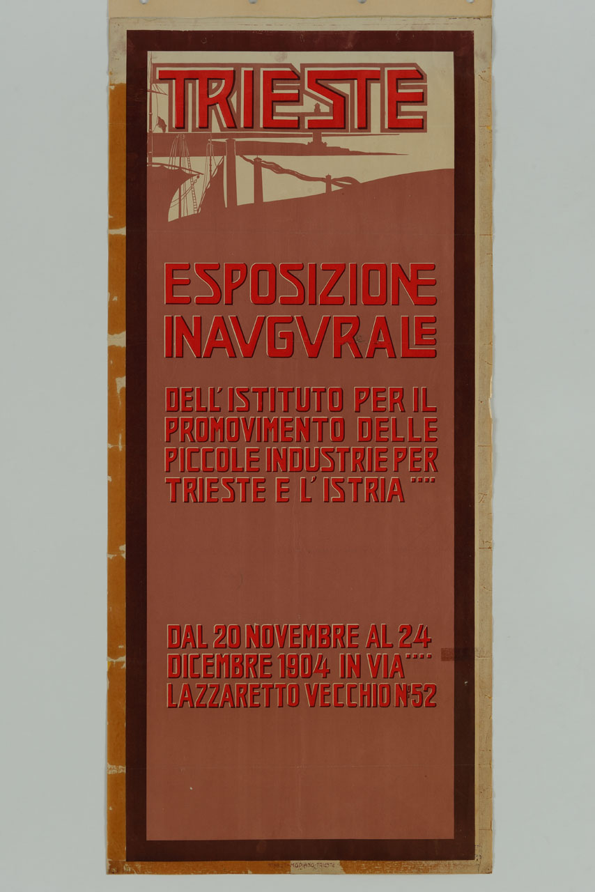 paesaggio costiero con faro e vele (manifesto) - ambito italiano (sec. XX)