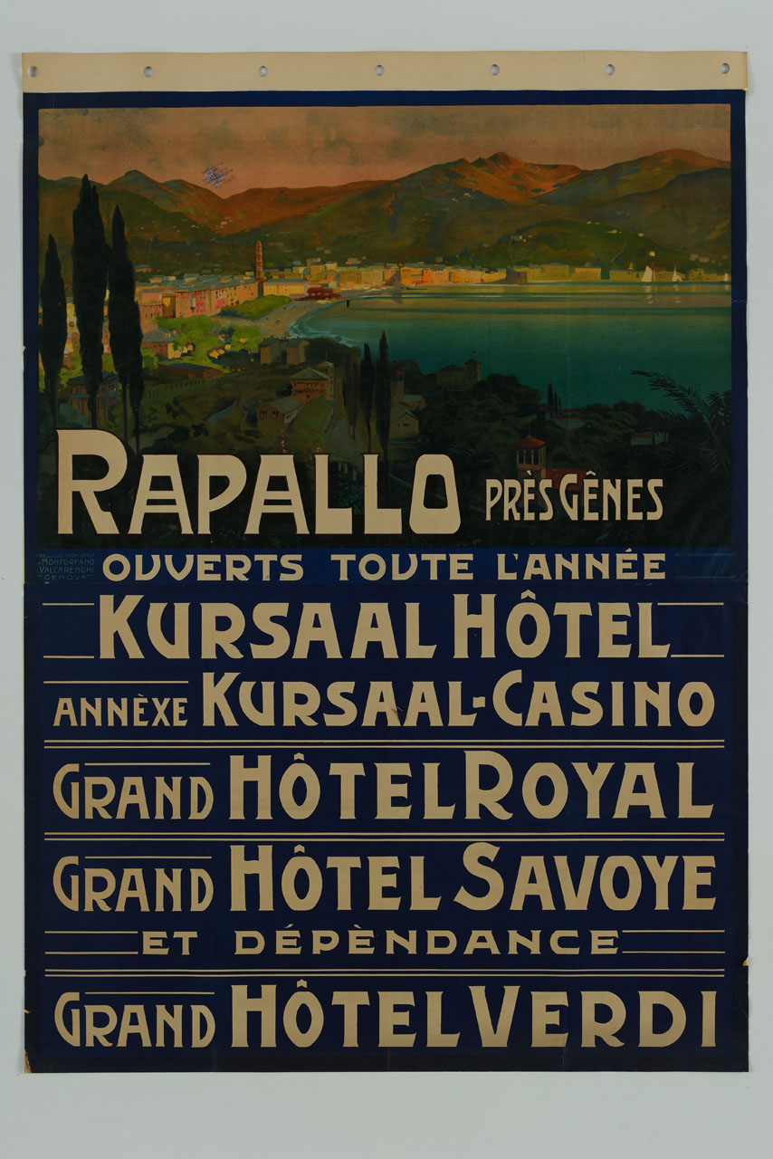 veduta di Rapallo (manifesto, stampa composita) - ambito italiano (sec. XX)