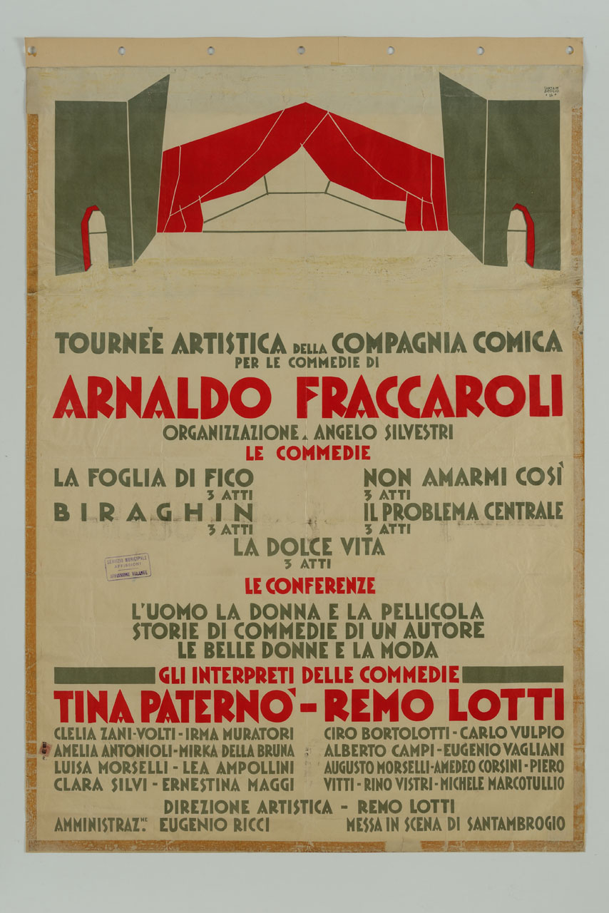 scena teatrale (manifesto) di Santambrogio Diego (sec. XX)