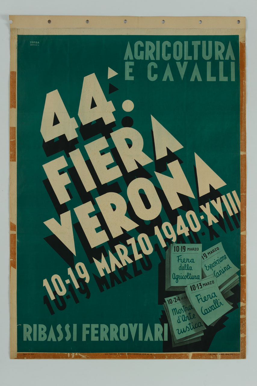 scritte e foglietti di calendario (manifesto) di Tomba Ernesto Amos (sec. XX)