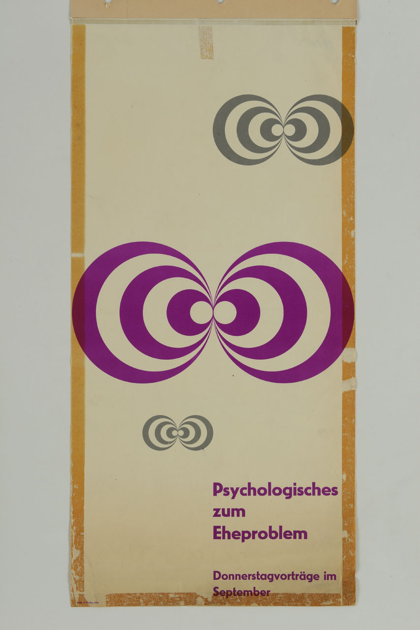 figure astratte composte da cerchi eccentrici speculari (manifesto) - ambito tedesco (sec. XX)