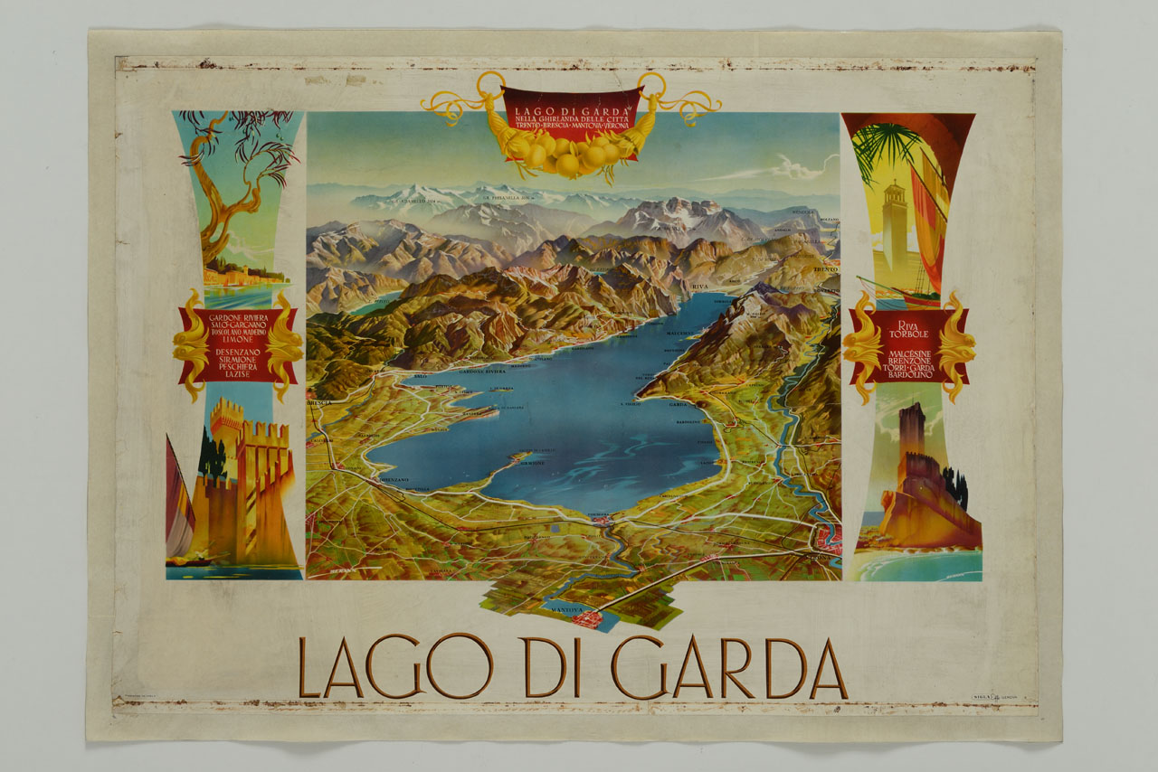 veduta del lago di Garda (locandina) di Berann Heinrich C (sec. XX)
