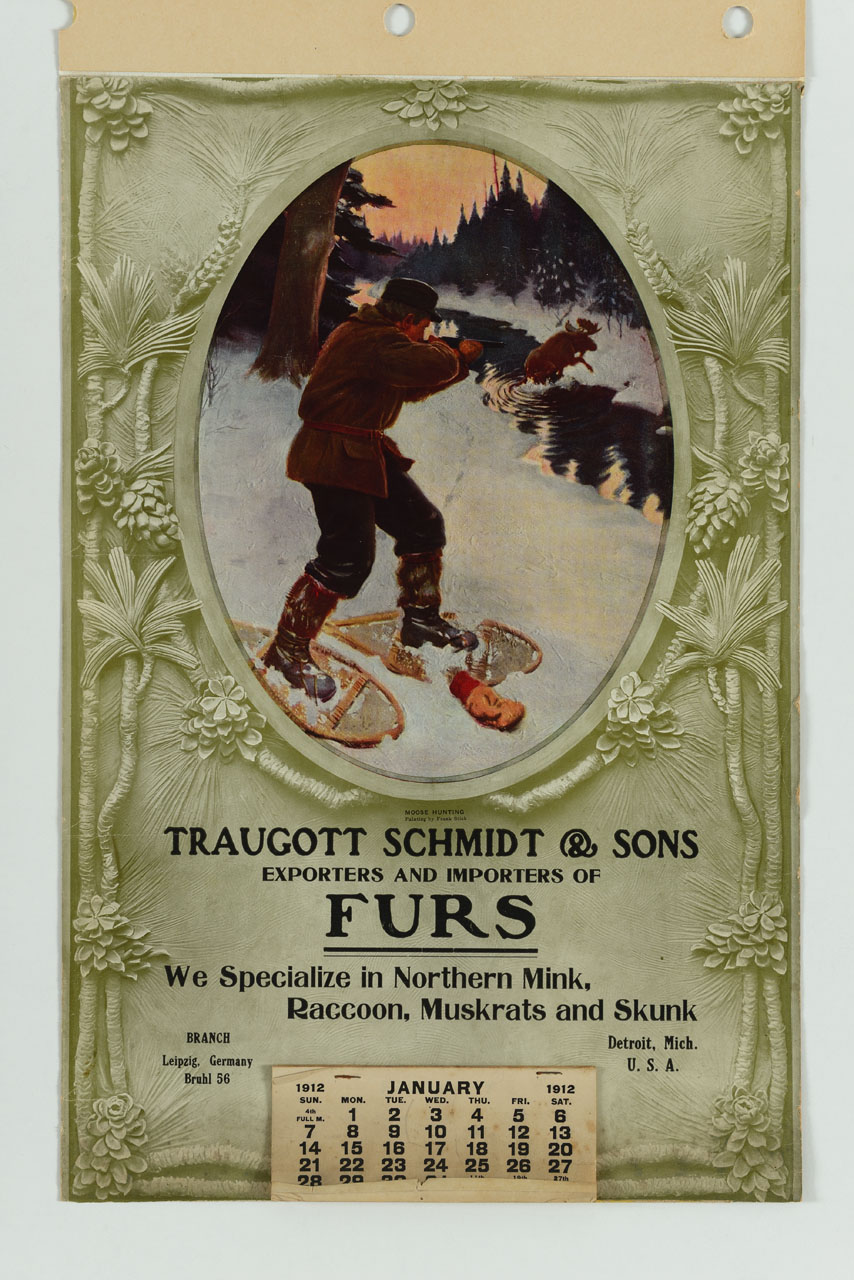 Caccia all'alce di Frank Stick (calendario) - ambito statunitense (sec. XX)