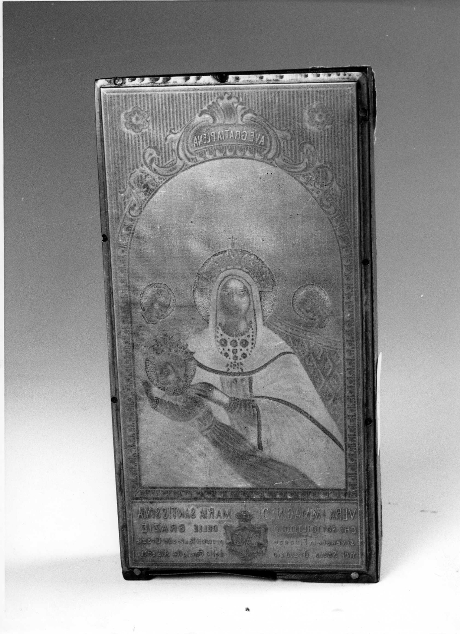 Madonna delle Grazie, Madonna con Bambino in trono e angeli (matrice, serie) - produzione fiorentina (seconda metà sec. XIX)