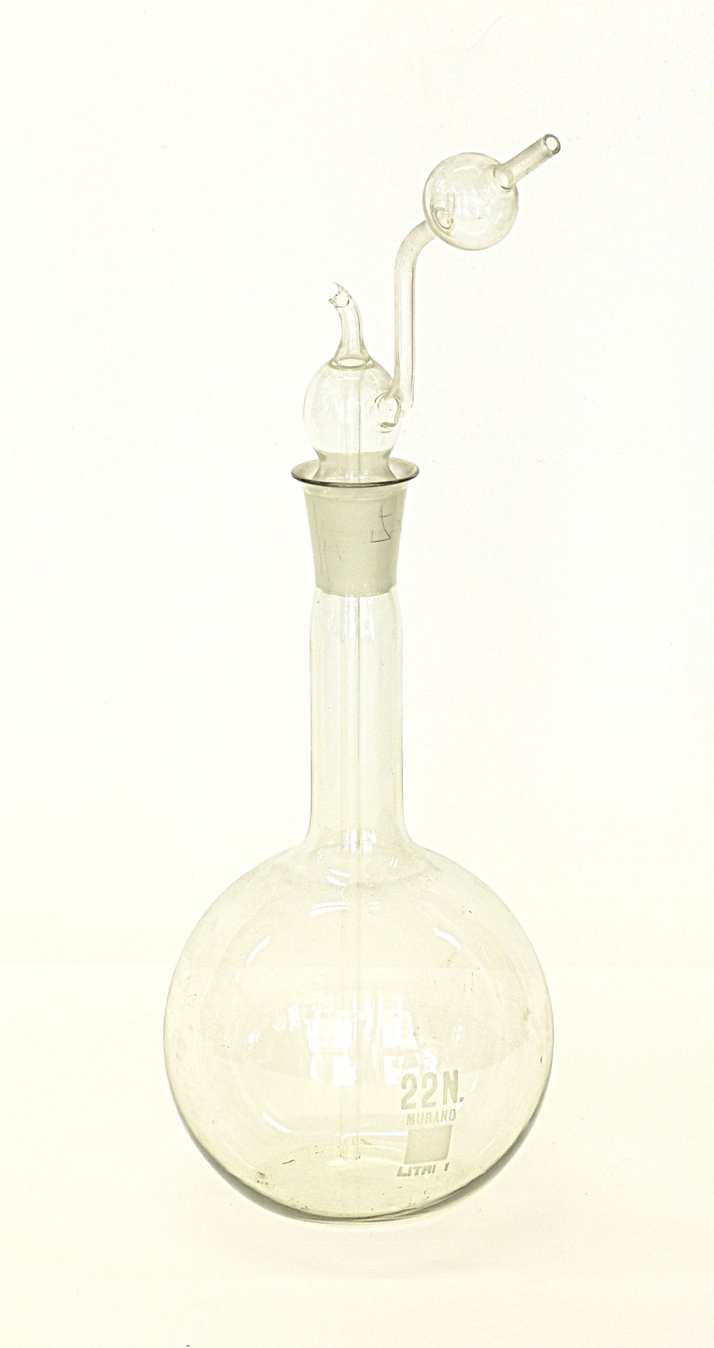 bottiglia, a spruzzetta di Drechsel con bolla di sicurezza (sec. XX)