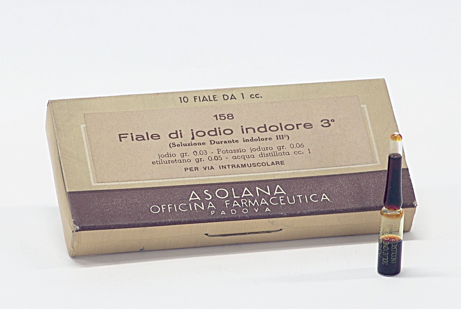 farmaco, storico "Jodio indolore 3" (sec. XX)