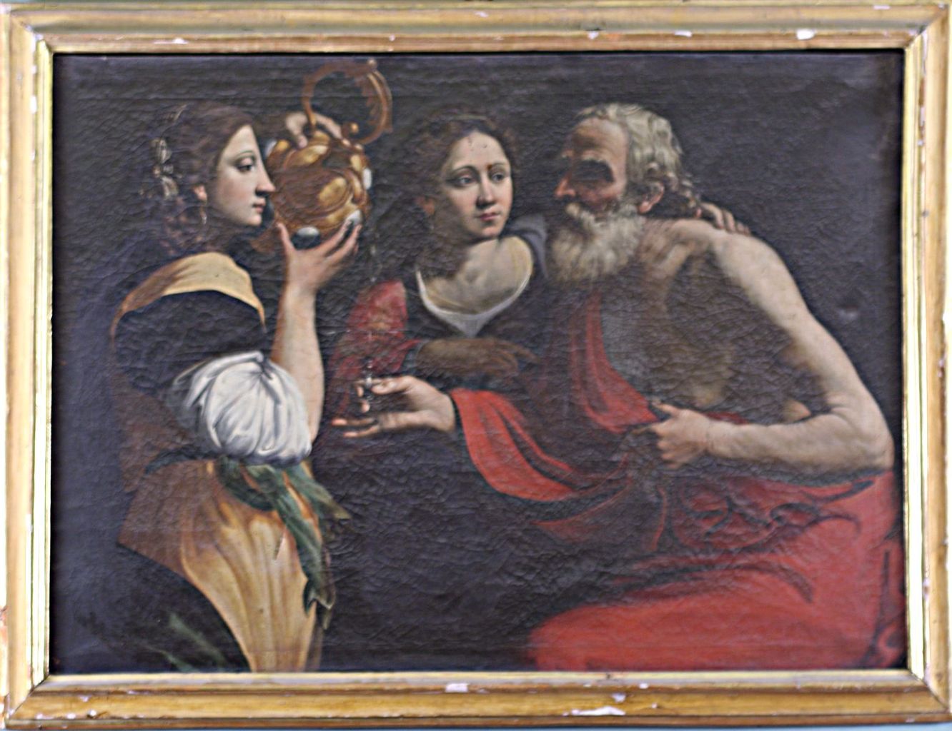 figlie di Lot ubriacano il padre (dipinto) - ambito senese (metà sec. XVII)