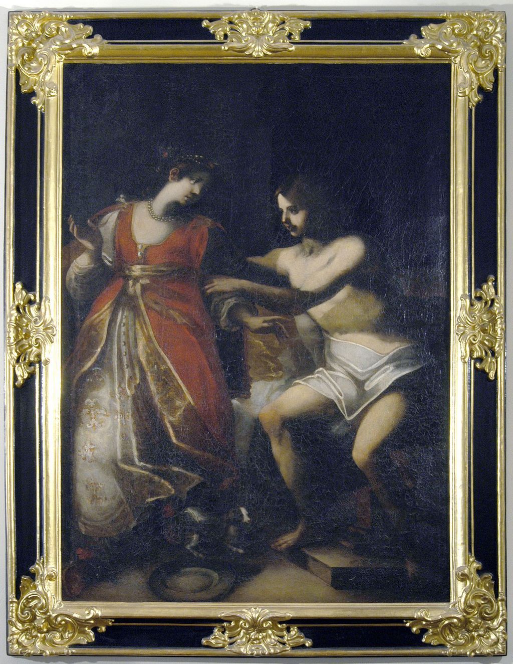Giuseppe e la moglie di Putifarre (dipinto) di Pisani Giovan Paolo (sec. XVII)