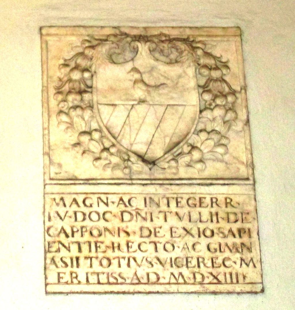stemma gentilizio di Tullio Capponi (lapide) - bottega toscana (sec. XVI)