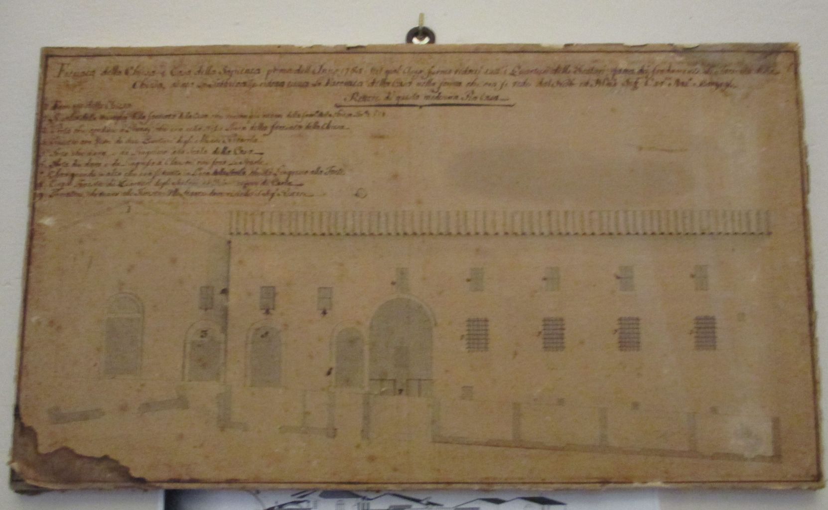 Veduta della Chiesa e del Palazzo della Sapienza di Siena (disegno) - ambito toscano (sec. XVIII)