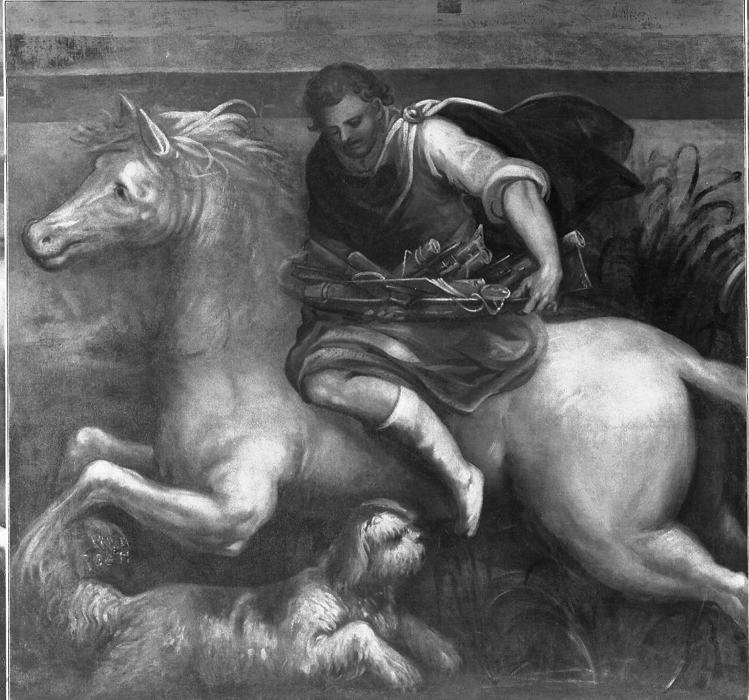 Cavaliere con un cane, cavaliere (dipinto, opera isolata) di Pilotti Gerolamo (attribuito) (prima metà sec. XVII)