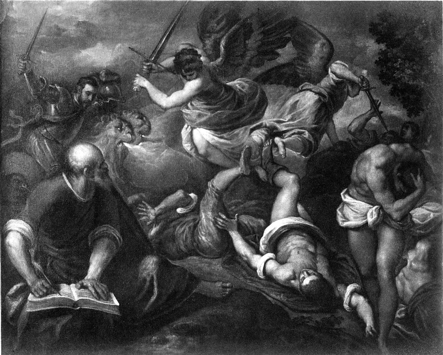 San Giovanni e gli angeli dell'Apocalisse, San Giovanni e gli angeli dell'Apocalisse (dipinto, opera isolata) di Negretti Jacopo detto Palma il Giovane (prima metà sec. XVII)