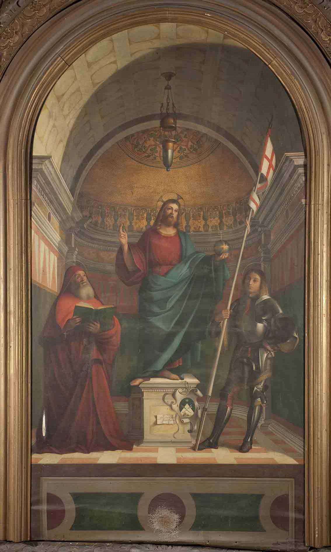 Cristo tra i San Giorgio e San Girolamo, Cristo (dipinto, opera isolata) di Buonconsiglio Giovanni detto Marescalco (attribuito) (secc. XV/ XVI)
