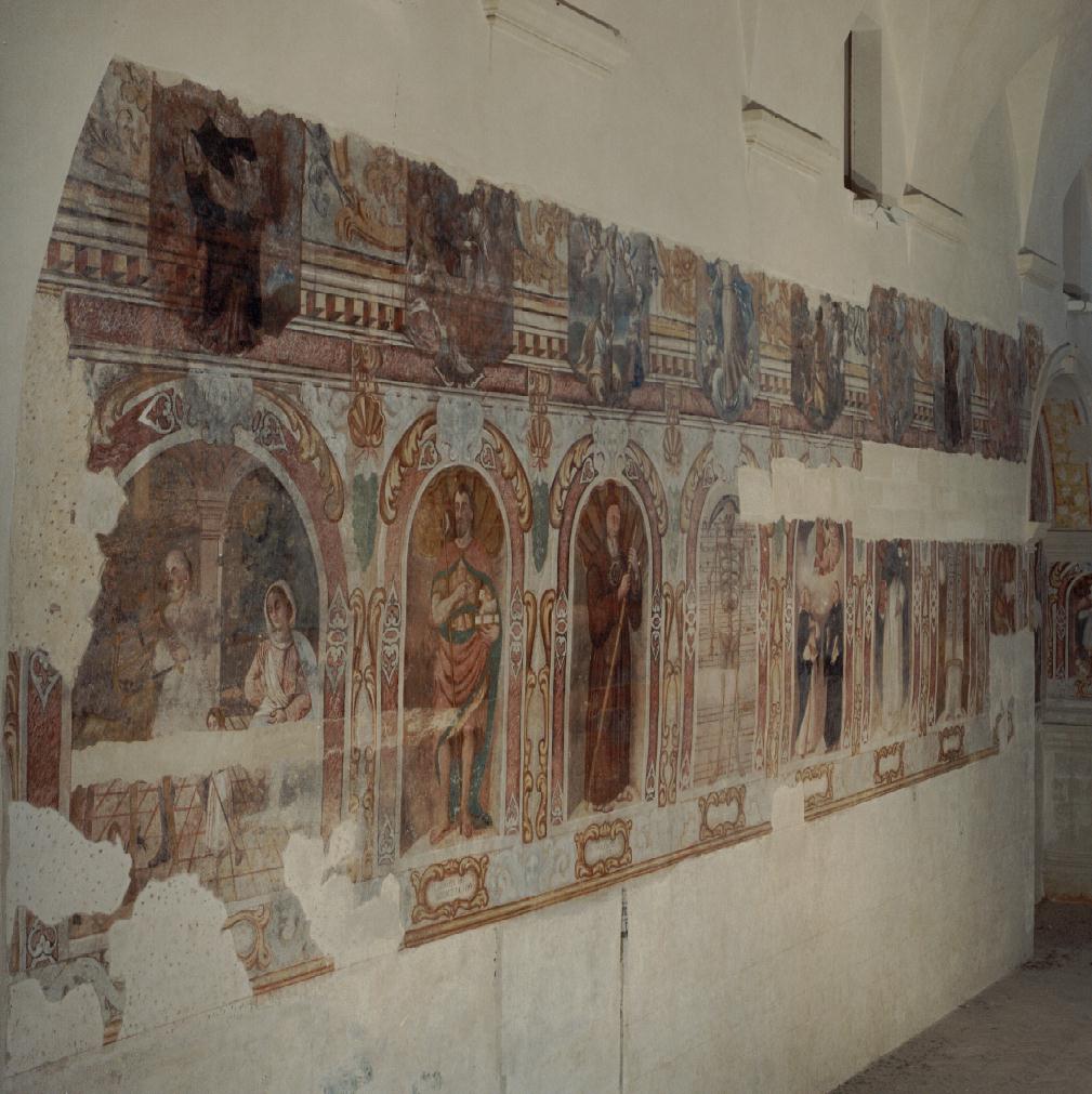 Madonna Addolorata con Santa Agnese; San Francesco di Paola; Madonna del Rosario con Santo martire; Visione di Sant'Eustachio; Immacolata Concezione; Crocifissione con Maria Maddalena e San Partemio; Madonna con Bambino; Santa Caterina da Siena (dipinto, complesso decorativo) - ambito lucano (ultimo quarto sec. XVIII)