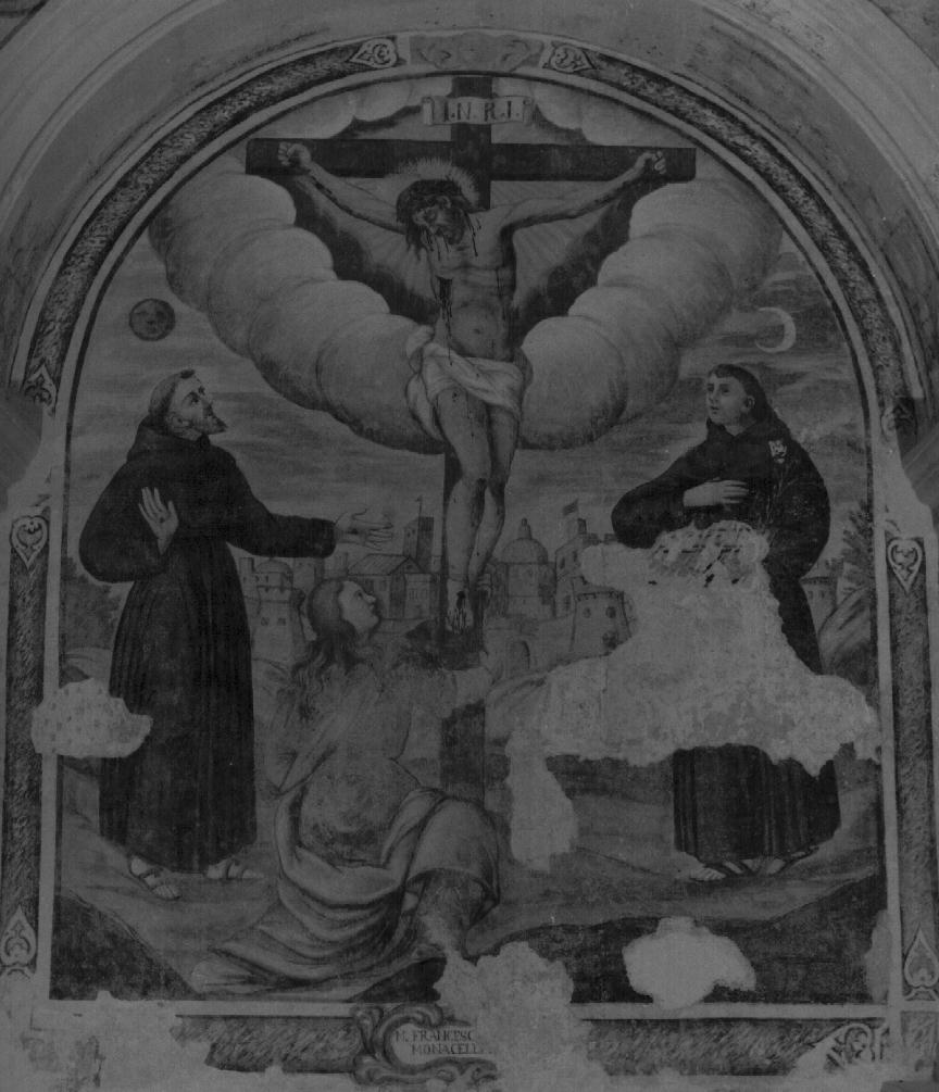 Crocifissione con Maria Maddalena, San Francesco d'Assisi e San Antonio da Padova (dipinto, elemento d'insieme) - ambito lucano (inizio sec. XVIII)