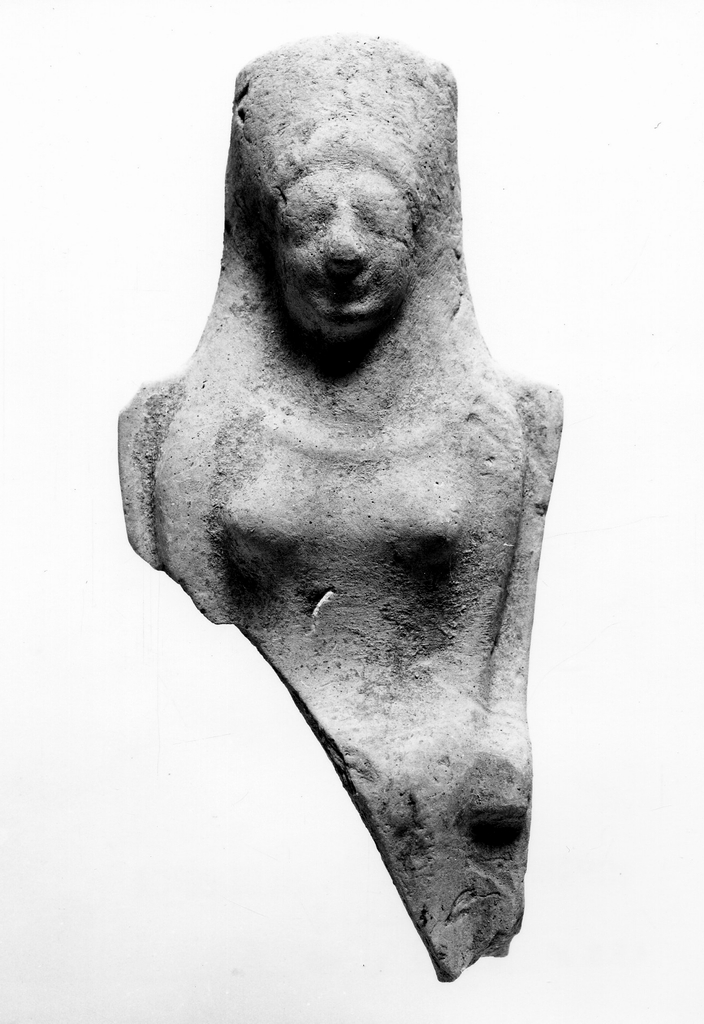 divinità in trono (statuetta) - officina tarantina (fine/ inizio secc. VI a.C. - V a.C)