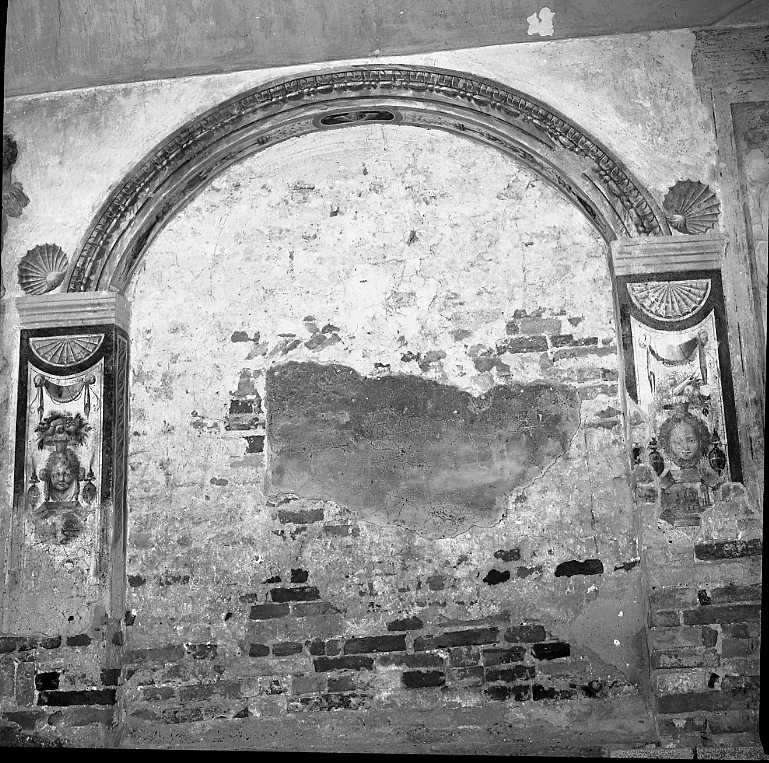 grottesca con paesaggio (dipinto) di Lombardelli Giovan Battista detto Montano (terzo quarto sec. XVI)