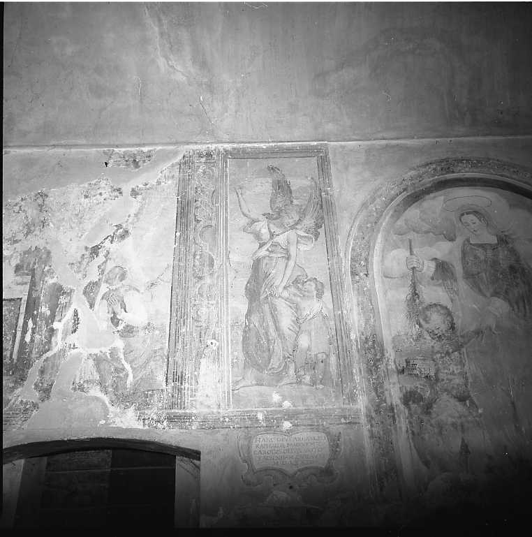 Tobiolo e l'Arcangelo Raffaele (dipinto, elemento d'insieme) di Lombardelli Giovan Battista detto Montano (sec. XVI)