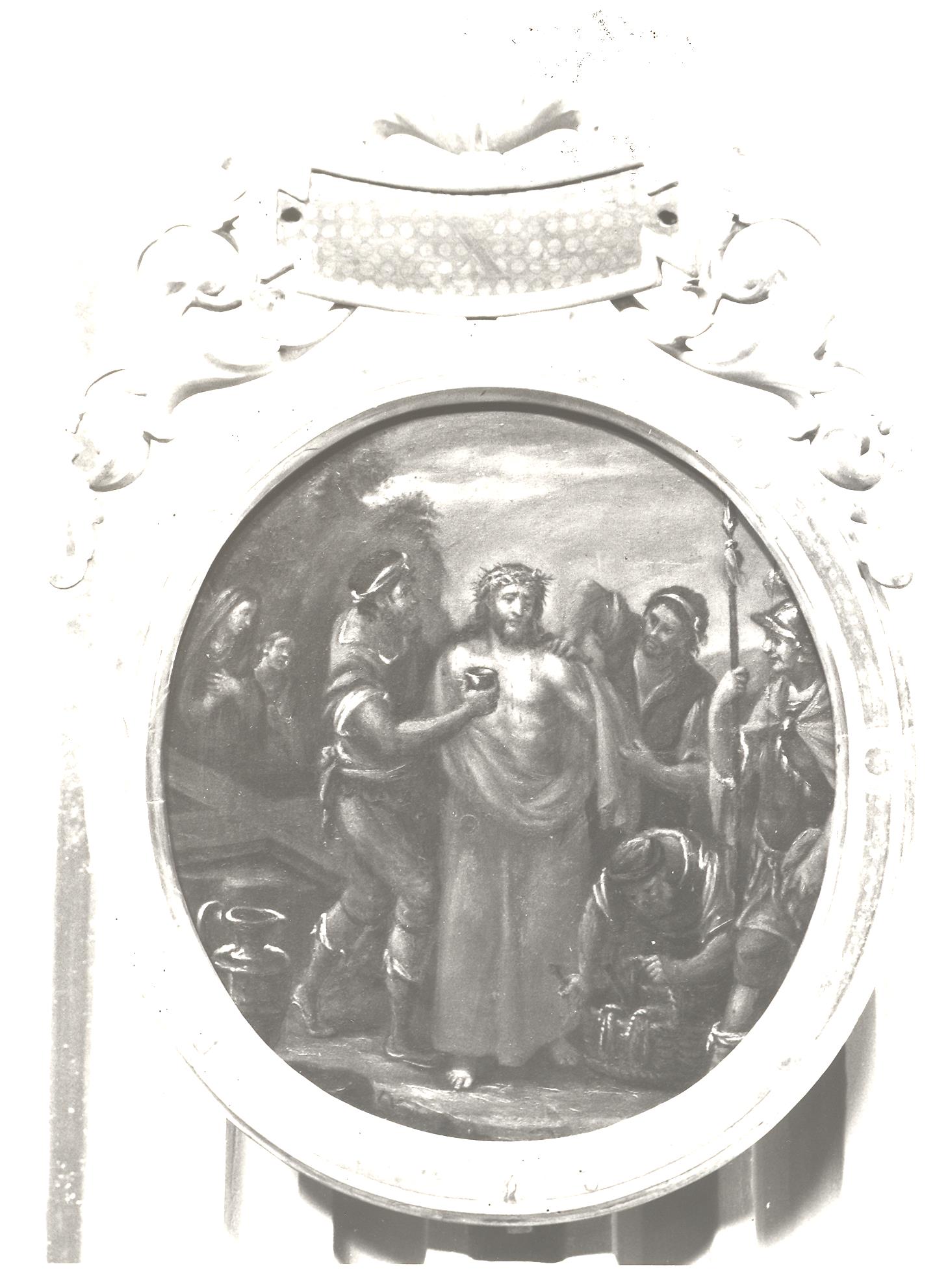 stazione X: Gesù spogliato e abbeverato di fiele (dipinto) di Ricci Alessandro (attribuito) (ultimo quarto sec. XVIII)